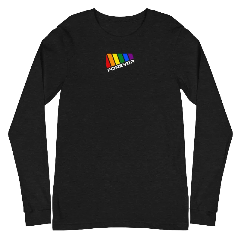 Lightweight graphic tees for spring pride marches--Colored Slanted Forever Gay Pride Graphic LGBTQ+ Unisex Long Sleeve Tee Lightweight graphic tees for spring pride marches--Colored Slanted Forever Gay Pride Graphic LGBTQ+ Unisex Long Sleeve Tee