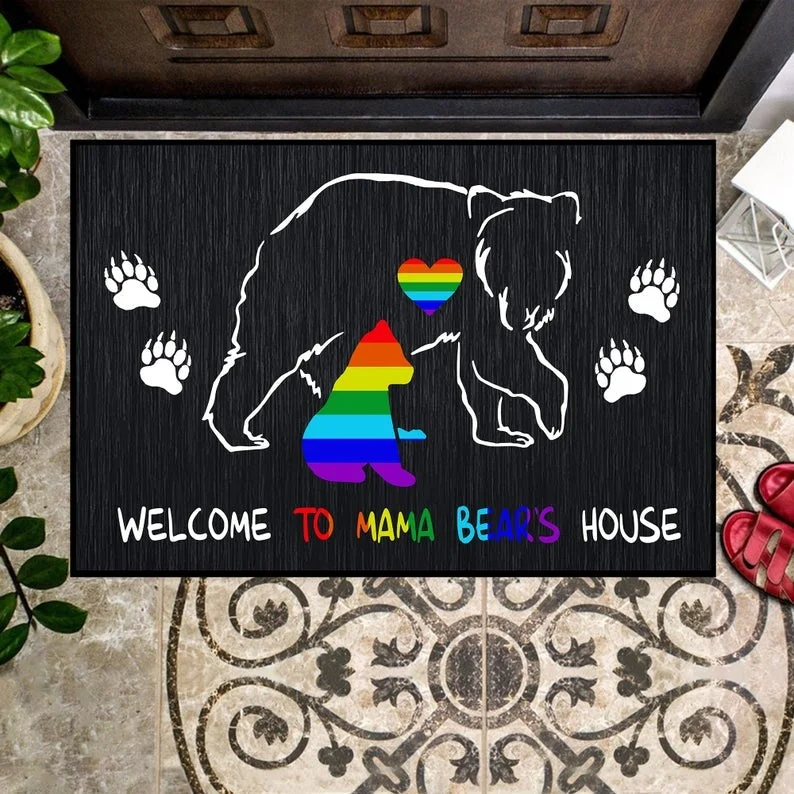 Lgbt Pride Doormat Welcome To Mama Bear’S House Mat, Lgbt Home Decorative Welcome Doormat Lgbt Pride Doormat Welcome To Mama Bear’S House Mat, Lgbt Home Decorative Welcome Doormat