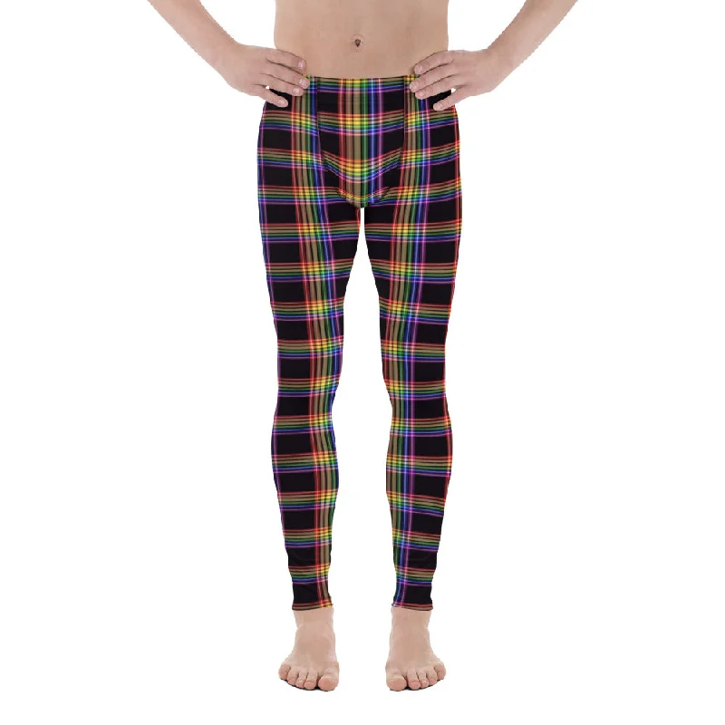 LGBTQ Pride Men's Leggings Yoga Pants - Plaid