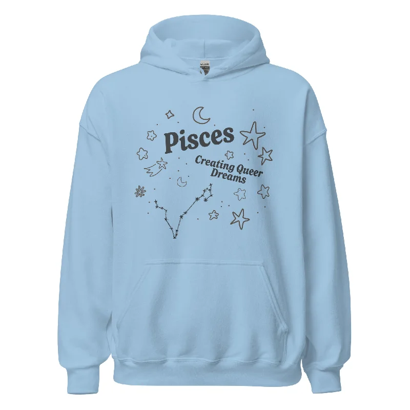 Soft fleece sweatshirts for cold pride nights--Pisces Creating Queer Dreams Unisex Hoodie Soft fleece sweatshirts for cold pride nights--Pisces Creating Queer Dreams Unisex Hoodie