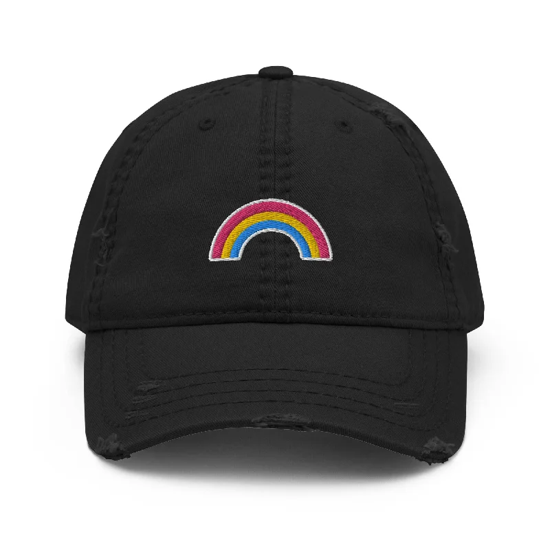 Pansexual Pan Pride Flag Distressed Dad Hat