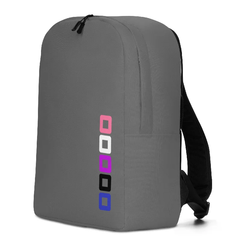 Genderfluid Pride Rounded Squares LGBTQ+ Minimalist Backpack