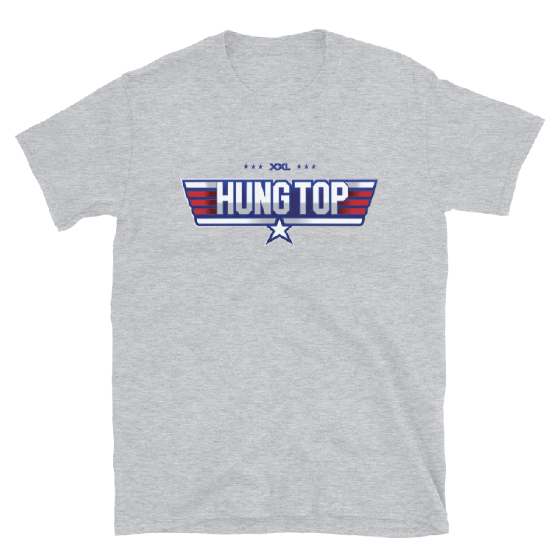 Graphic pride tees with customizable slogans and colors--Hung Top - T-Shirt