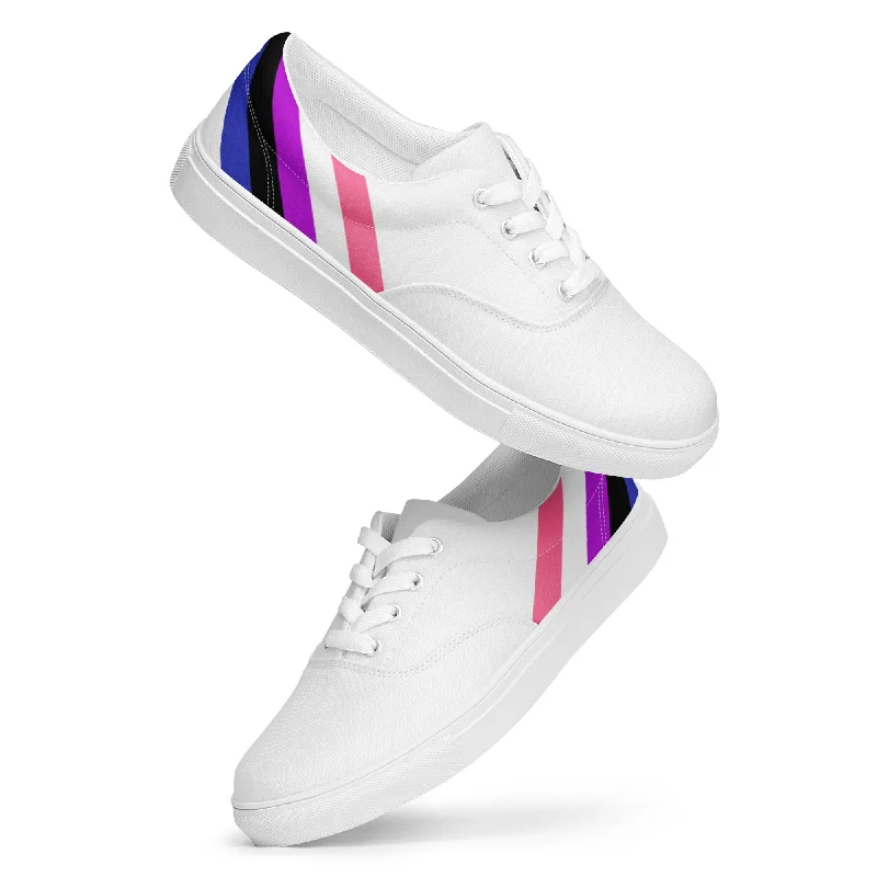 Genderfluid Diagonal Flag Colors LGBTQ+ Lace-up Canvas Shoes Men Sizes