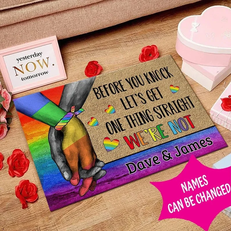 Personalized Lgbt Doormat, Couple Gay Lesbian Gift, Lgbt Family Welcome Doormat Pride Gifts Personalized Lgbt Doormat, Couple Gay Lesbian Gift, Lgbt Family Welcome Doormat Pride Gifts