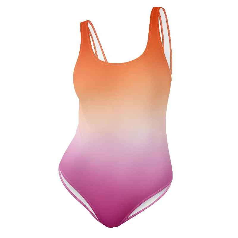 Lesbian Pride One-Piece Swimsuit Bathing Suit in Ombre