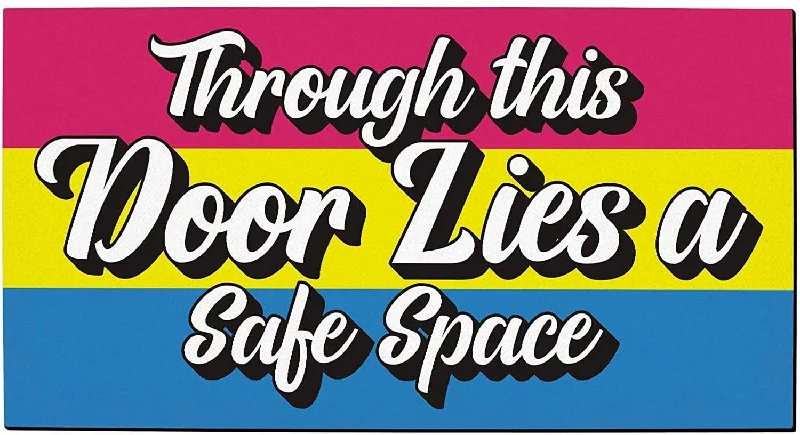 Pan Pride Pangender Doormat Through This Door Lies A Safe Space Pangender Gifts Decorative Doormat Pan