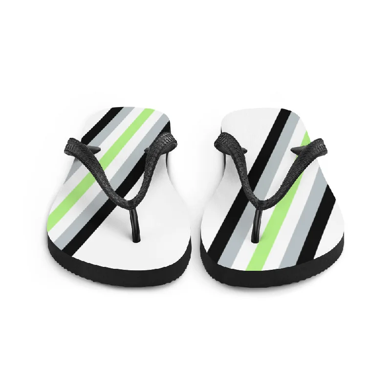 Agender Diagonal Flag Colors LGBTQ+ Unisex Sizes Flip-Flops