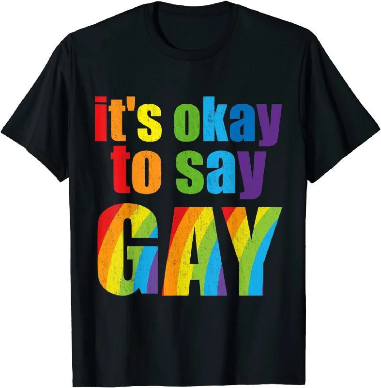 Lightweight graphic tees for summer pride events--Florida Gay It's Okay To Say Gay Stay Proud LGBTQ Gay Rights T-Shirt