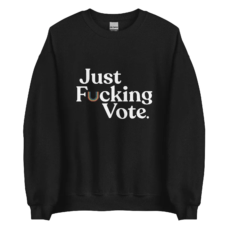 Affordable LGBTQ+ hoodies for everyday pride--Just Fucking Vote Unisex Sweatshirt