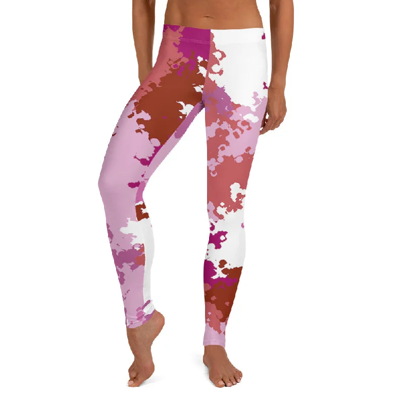 Lesbian Pride Women's Leggings Yoga Pants - Camo