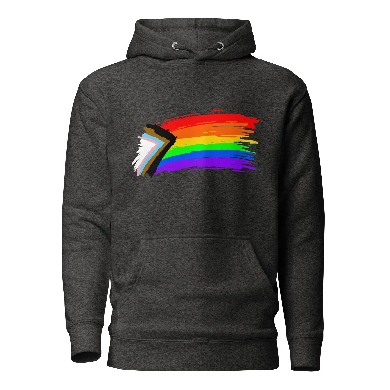 LGBTQ Pride Sweatshirt Hoodie - Progress Pride Flag Paint