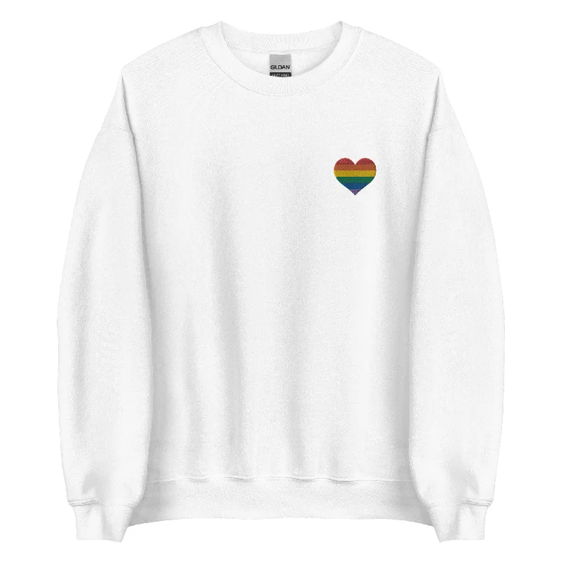Hoodies with inclusive love is love messages--Rainbow Heart Embroidered Unisex Sweatshirt Hoodies with inclusive love is love messages--Rainbow Heart Embroidered Unisex Sweatshirt