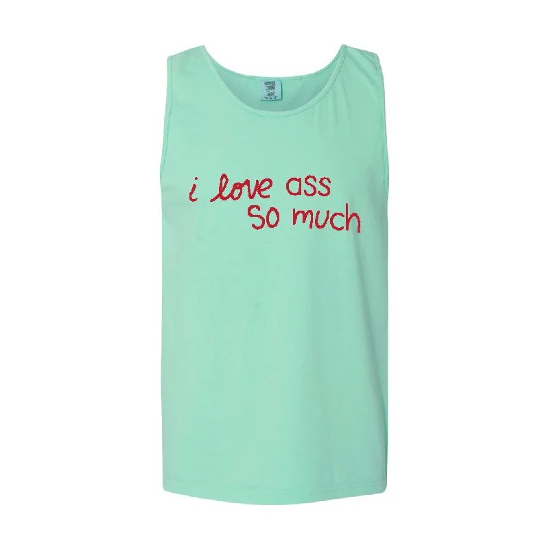 Best graphic tees for pride month fundraisers--I Love Ass So Much Tank Top