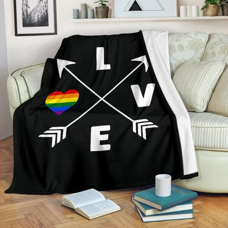 Lgbt Blanket, Love Is Love Heart Blanket, Fleece Blanket For Pride Month, Gift For Gay Friend Lgbt Blanket, Love Is Love Heart Blanket, Fleece Blanket For Pride Month, Gift For Gay Friend