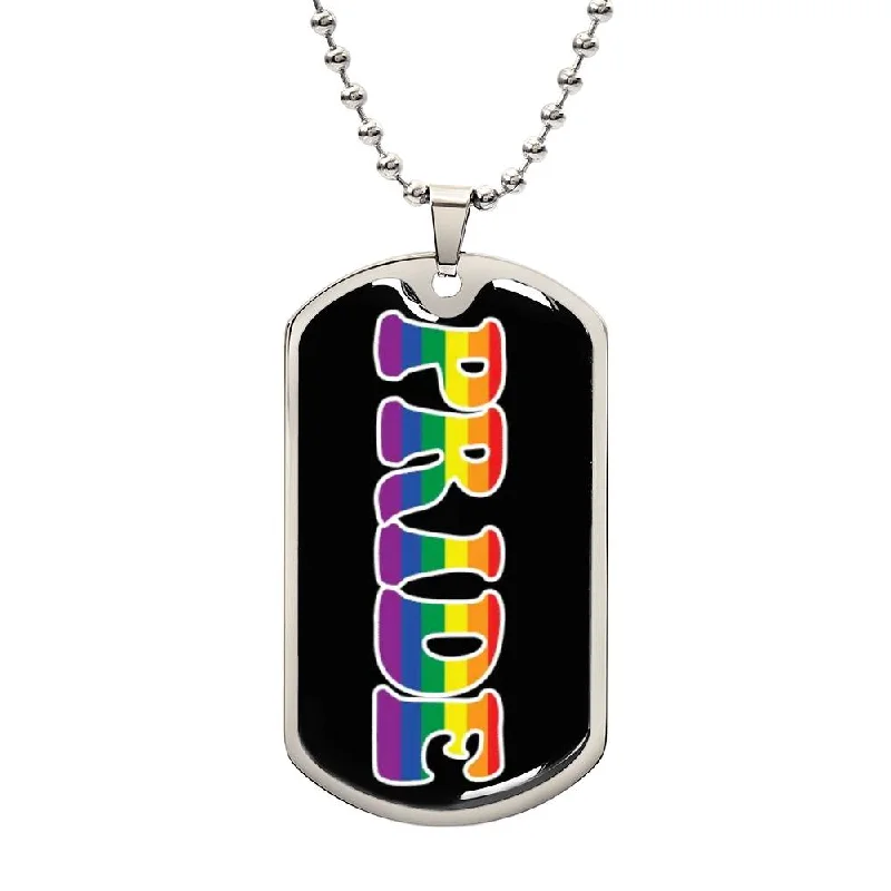 LGBTQ Rainbow Pride Military Dog Tag Necklace