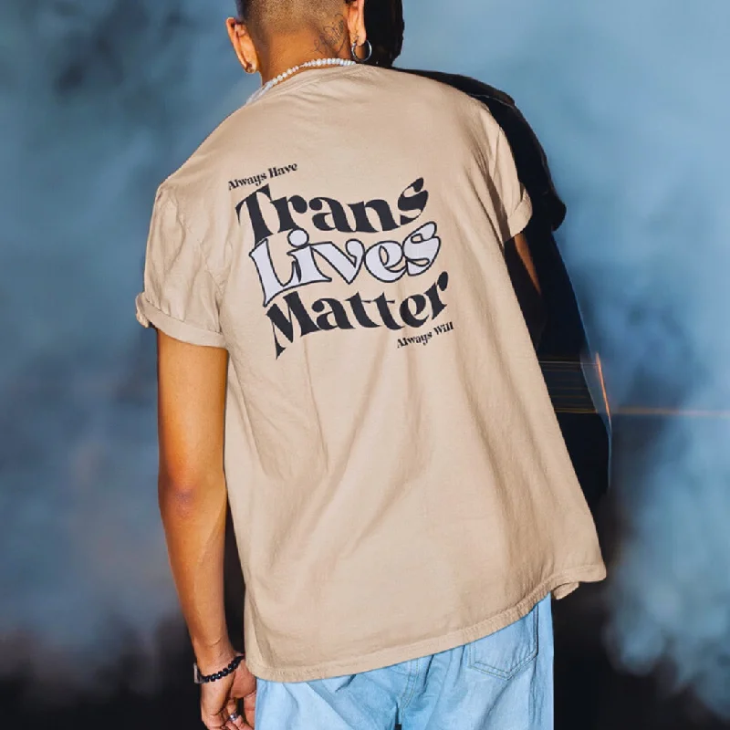 Customizable graphic pride tees with names and dates--Trans Lives Matter Tee