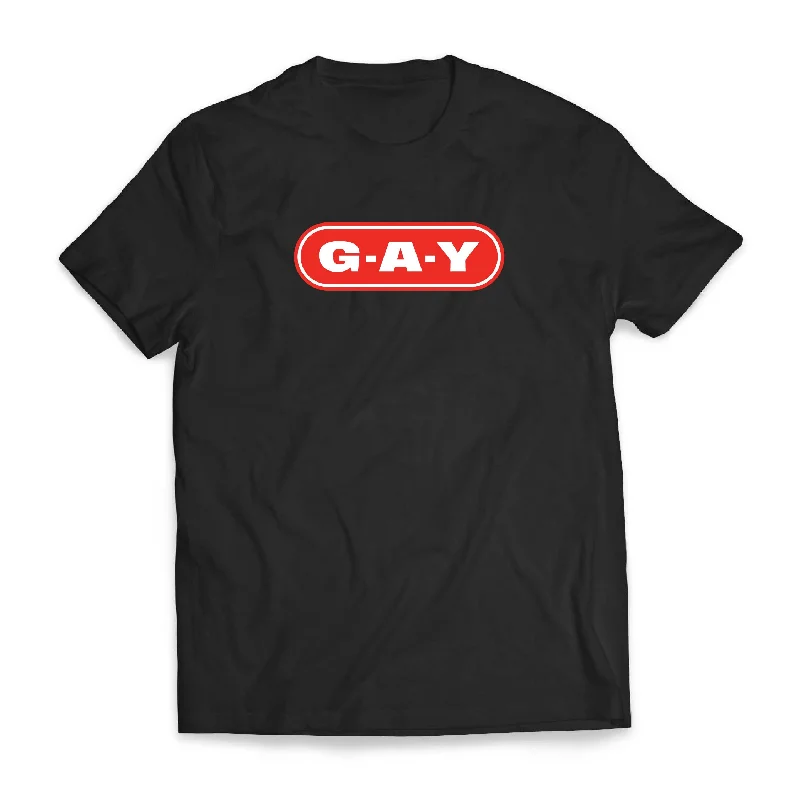 Graphic pride t-shirts with bold feminist slogans--G-A-Y - Tee Shirt