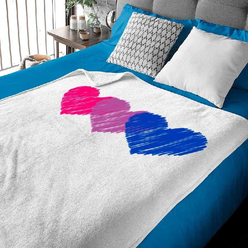 Bisexual Flag Hearts Blanket, Bisexual Love Blanket Lgbt Bi Pride Blanket, Gift For Bi Pride Month Bisexual Flag Hearts Blanket, Bisexual Love Blanket Lgbt Bi Pride Blanket, Gift For Bi Pride Month