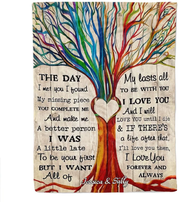 Lgbt Gay Pride Blanket With Personalized Couple'S Name Rainbow Tree, Lesbian Gay Trans Bisexual Blanket Lgbt Gay Pride Blanket With Personalized Couple'S Name Rainbow Tree, Lesbian Gay Trans Bisexual Blanket
