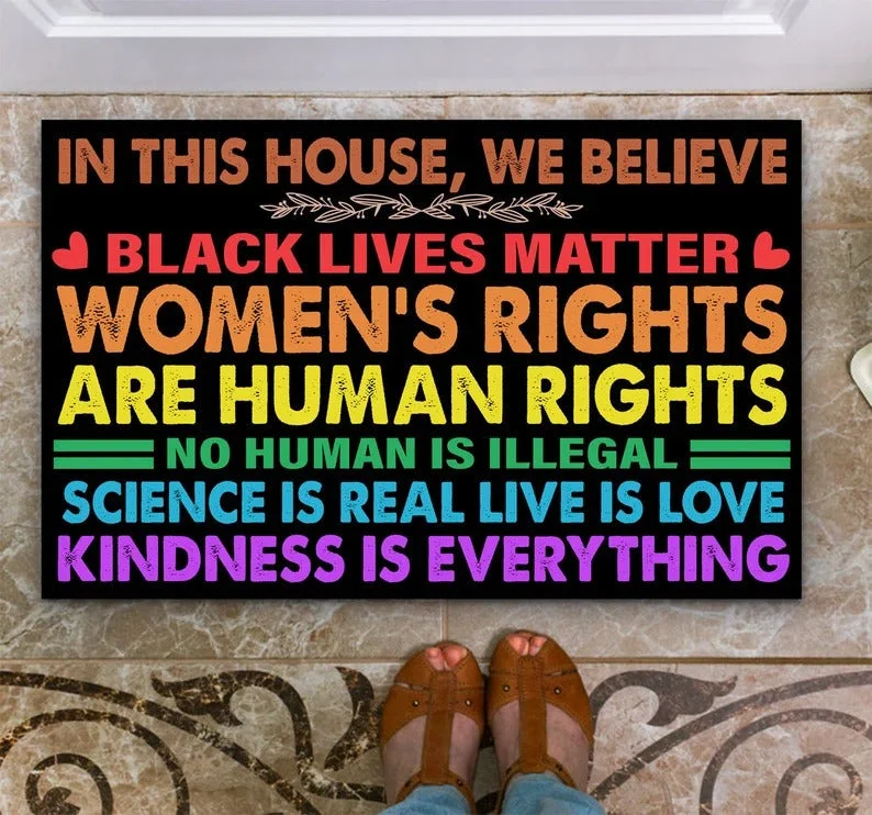 In This House We Believe Black Lives Matter Doormat, Family Home Doormat, Indoor Outdoor No Slip Mat In This House We Believe Black Lives Matter Doormat, Family Home Doormat, Indoor Outdoor No Slip Mat