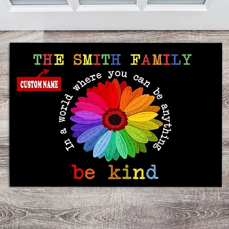 Custom Family Name Be Kind Support Lgbt Doormat Welcome Entrance Pride Mat Outdoor Indoor Gay Door Mat Custom Family Name Be Kind Support Lgbt Doormat Welcome Entrance Pride Mat Outdoor Indoor Gay Door Mat