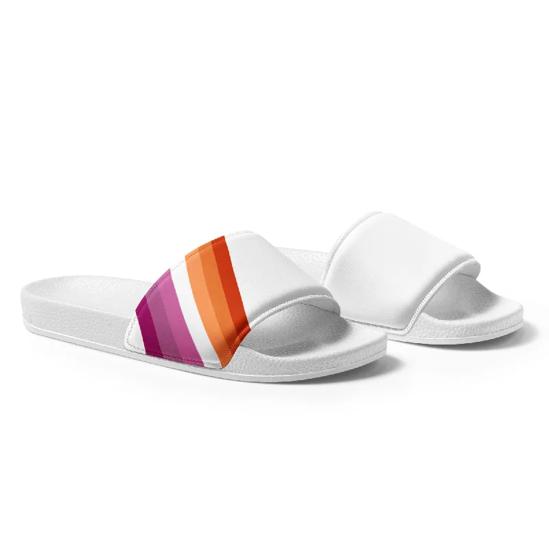 Lesbian Diagonal Flag Colors LGBTQ+ Women's Slides