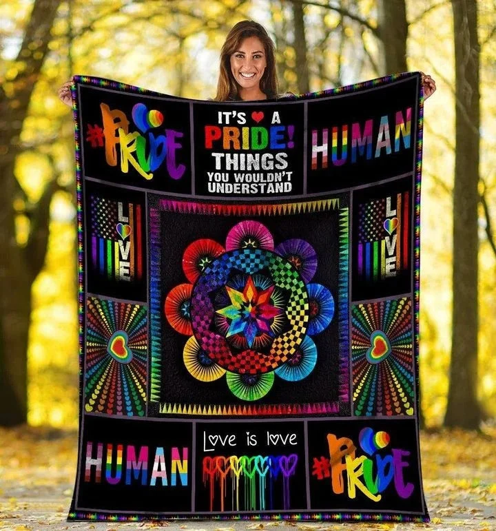 Pride LGBT Blankets It's A Pride Rainbow Human Lgbt Awareness Gift Sherpa Fleece Blanket Pride LGBT Blankets It's A Pride Rainbow Human Lgbt Awareness Gift Sherpa Fleece Blanket