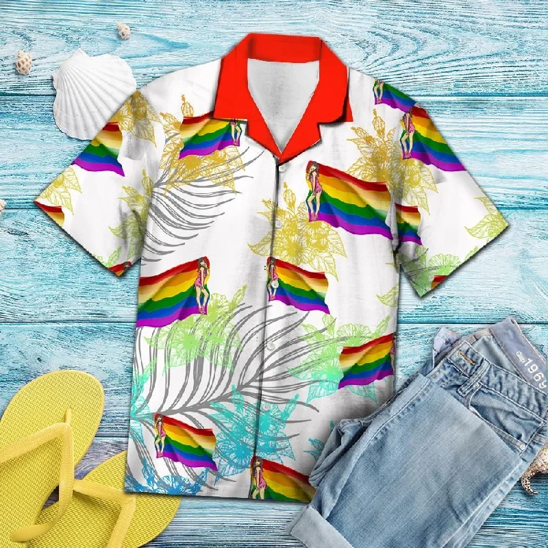 Graphic pride t-shirts with hand-drawn rainbow hearts--Watercolor Art Lgbt Flag Love Is Love Summer Vacation Pattern Hawaiian Shirt Graphic pride t-shirts with hand-drawn rainbow hearts--Watercolor Art Lgbt Flag Love Is Love Summer Vacation Pattern Hawaiian Shirt