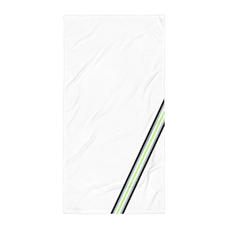 Agender Diagonal Flag Colors LGBTQ+ Beach Towel