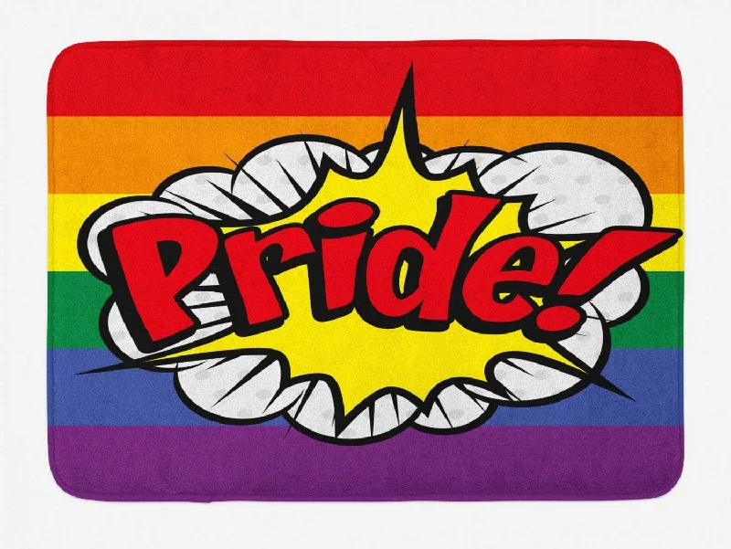 Pride Bath Mat, Lgbt Pride Door Mat, Plush Bathroom Decor Pride Mat With Non Slip Backing Pride Bath Mat, Lgbt Pride Door Mat, Plush Bathroom Decor Pride Mat With Non Slip Backing