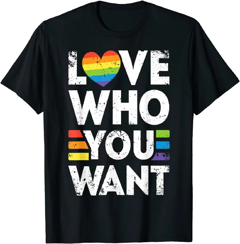 Comfortable graphic tees for pride weekend celebrations--Rainbow LGBTQ T-Shirt For Gay, Love Who You Want Gay Pride LGBT Men Women Comfortable graphic tees for pride weekend celebrations--Rainbow LGBTQ T-Shirt For Gay, Love Who You Want Gay Pride LGBT Men Women