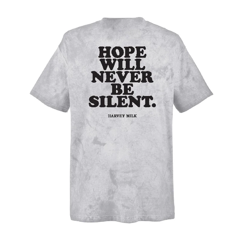Comfortable graphic tees for pride marches and rallies--Hope Will Never Be Silent - Stone Dye - Tee Shirt Comfortable graphic tees for pride marches and rallies--Hope Will Never Be Silent - Stone Dye - Tee Shirt