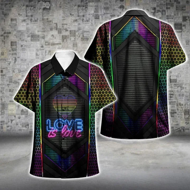 Beach Shirt Lgbt Pride Love Is Love Neon Aloha Hawaiian Shirts Swim Trunks Beach Shorts Beach Shirt Lgbt Pride Love Is Love Neon Aloha Hawaiian Shirts Swim Trunks Beach Shorts