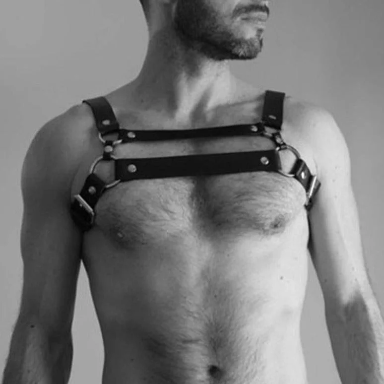 Men's Dual Strap Faux Leather Harness