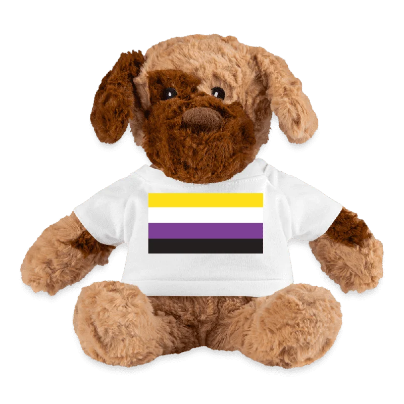 Nonbinary Enby Pride Flag Plush Dog Stuffed Animal