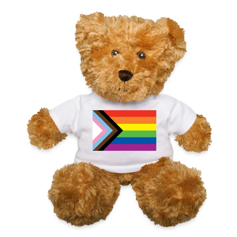 LGBTQ Pride Flag Plush Stuffed Animal Teddy Bear - Progress Pride Daniel Quasar