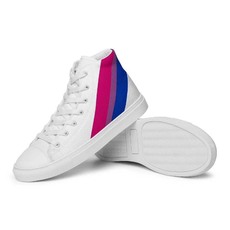 Bisexual Diagonal Flag Colors LGBTQ+ Men’s High Top Canvas Shoes