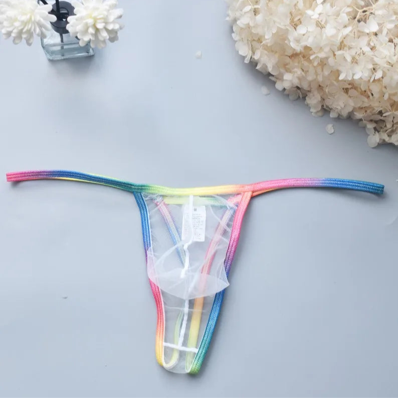 Men’s Rainbow Rapture See Through G String Thong