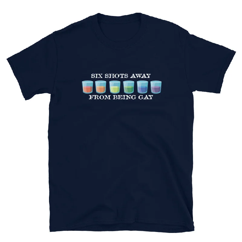 Graphic pride t-shirts with glitter and sparkle accents--6 Shots Away -  T-Shirt