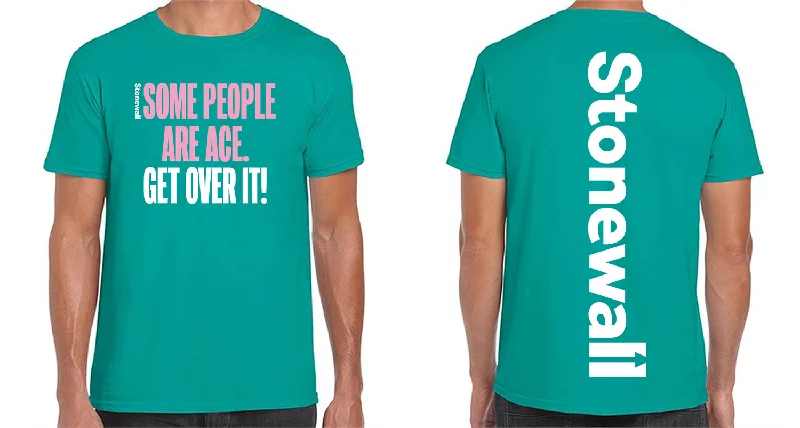 Graphic pride t-shirts with embroidered rainbow patches--Some People Are Ace, Get Over It! T-Shirt Graphic pride t-shirts with embroidered rainbow patches--Some People Are Ace, Get Over It! T-Shirt