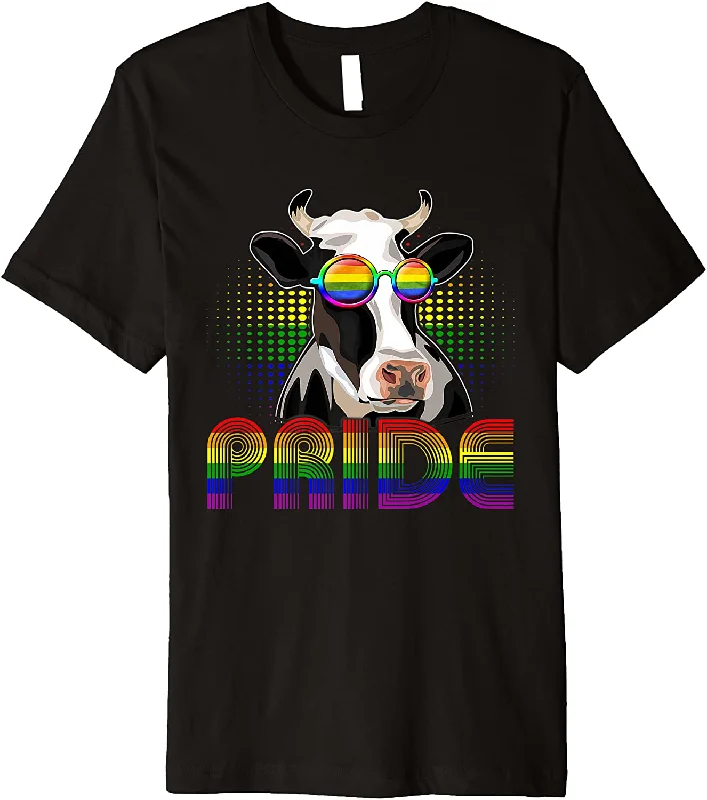 LGBT Cow Gay Pride Rainbow LGBTQ Cute T-Shirt Farmer Premium T-Shirt