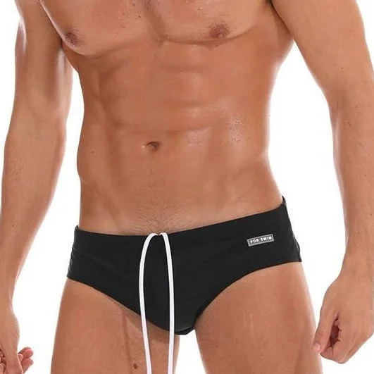 Men's Classic Midnight Black Swim Briefs