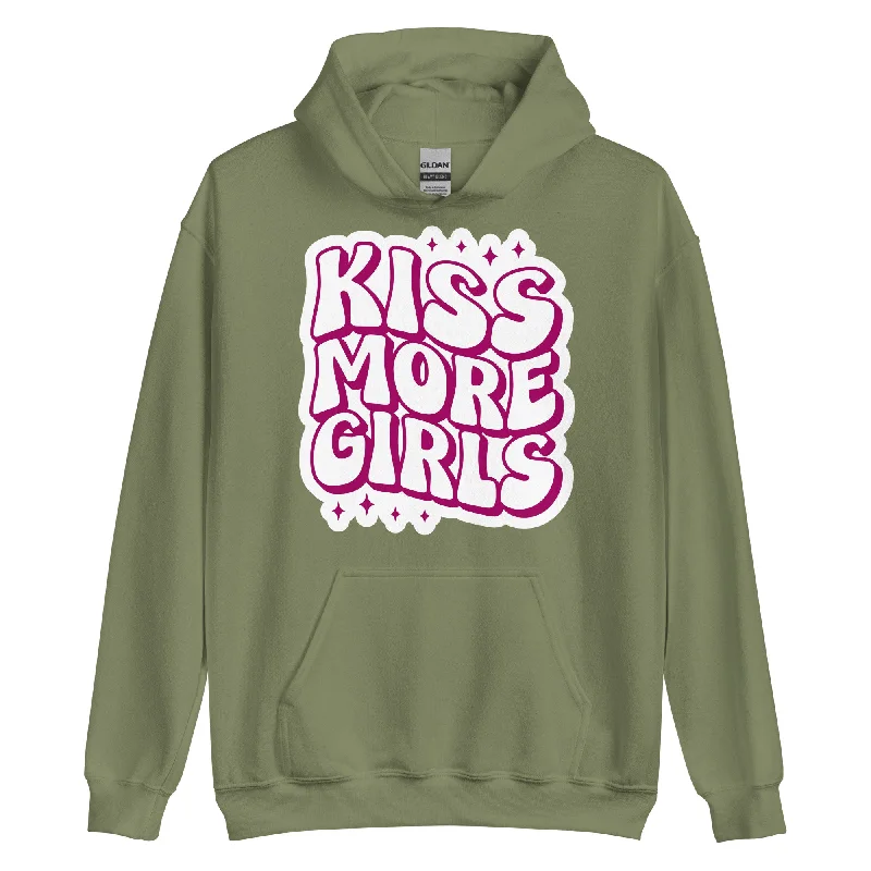 Hoodies with rainbow hearts and equality signs--KISS MORE GIRLS Unisex Sweat Shirt