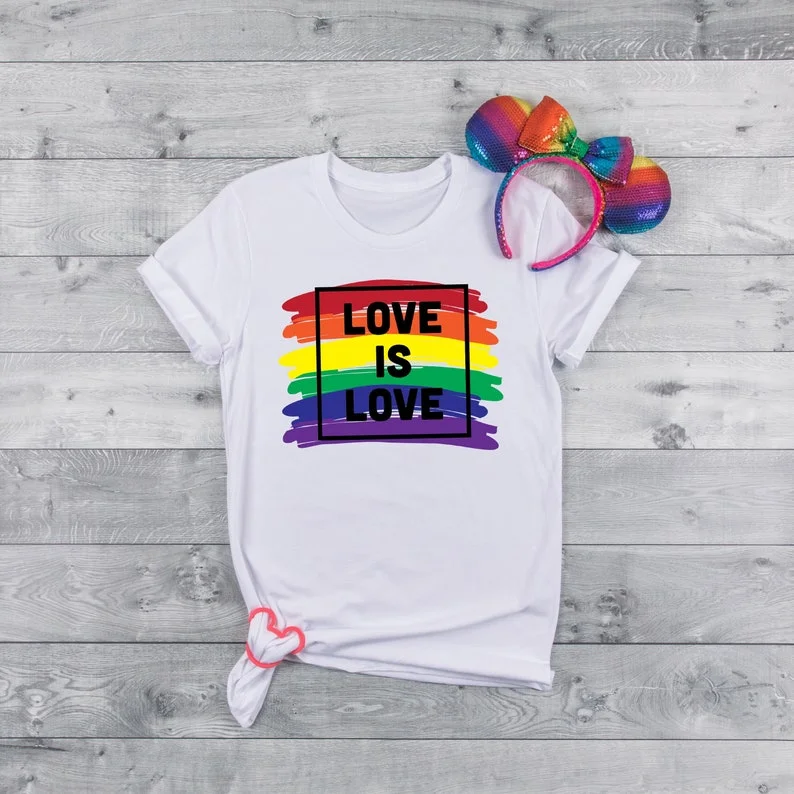 Graphic pride t-shirts with embroidered rainbow patches--LGBQT Pride Shirt, Love is Love Shirt, LGBT Shirts, Gift For Lesbian, Gift For Gay Graphic pride t-shirts with embroidered rainbow patches--LGBQT Pride Shirt, Love is Love Shirt, LGBT Shirts, Gift For Lesbian, Gift For Gay