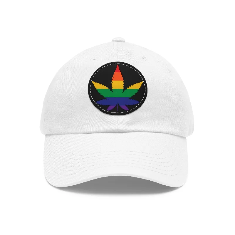 LGBTQ Pride Weed Hat with Round Patch