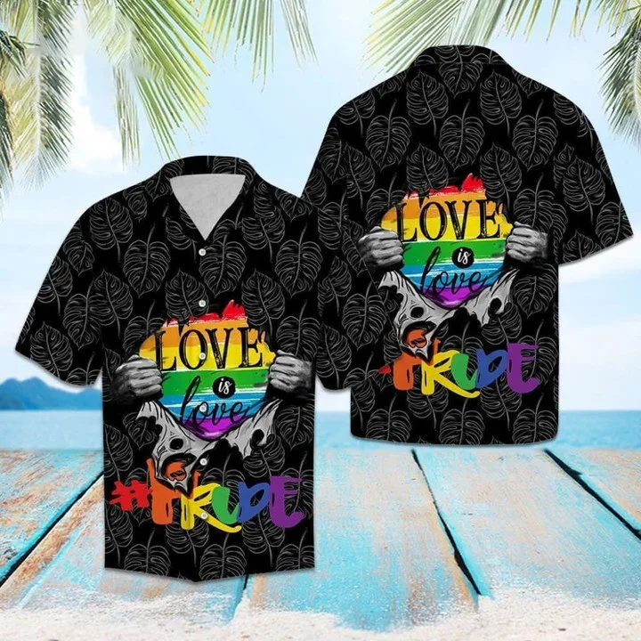 Beach Shirt Lgbt Pride Love Is Love In Black Hawaiian Shirt , Love Is Love Pride Aloha Shirt Beach Shirt Lgbt Pride Love Is Love In Black Hawaiian Shirt , Love Is Love Pride Aloha Shirt