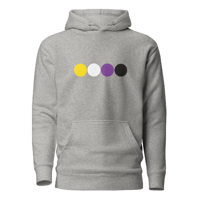 Nonbinary Enby Pride Hoodie Sweatshirt - Circles