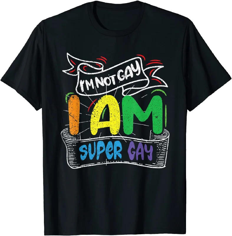 Graphic pride t-shirts with bold rainbow gradient prints--Gay Pride Shirt, I'm Not Gay I'm Super Gay I Am LGBT Pride Magic LGBTQ T Shirt Graphic pride t-shirts with bold rainbow gradient prints--Gay Pride Shirt, I'm Not Gay I'm Super Gay I Am LGBT Pride Magic LGBTQ T Shirt