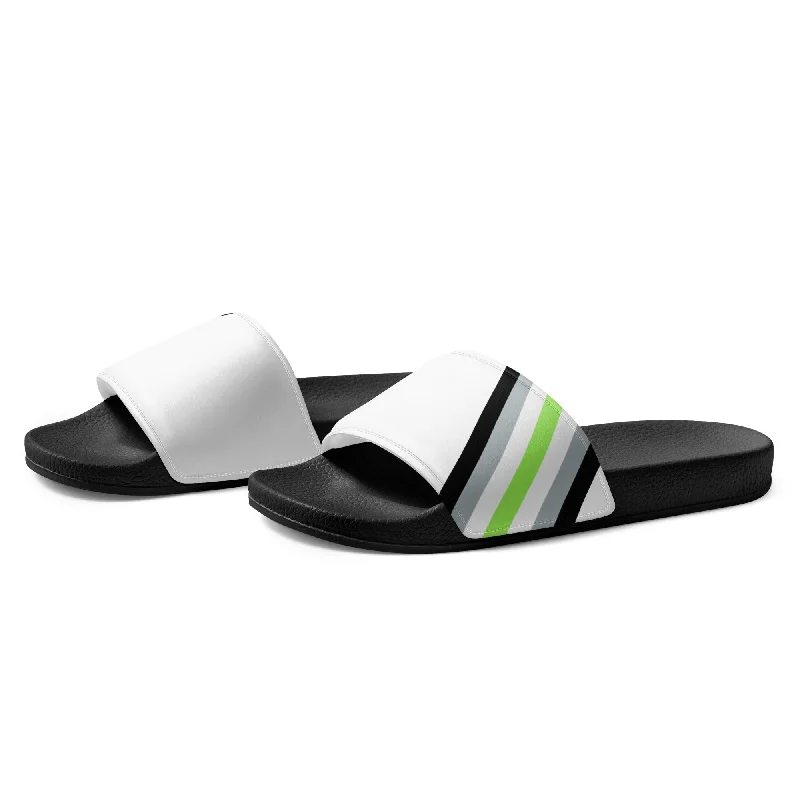 Agender Diagonal Flag Colors LGBTQ+ Women's Sizes Slides
